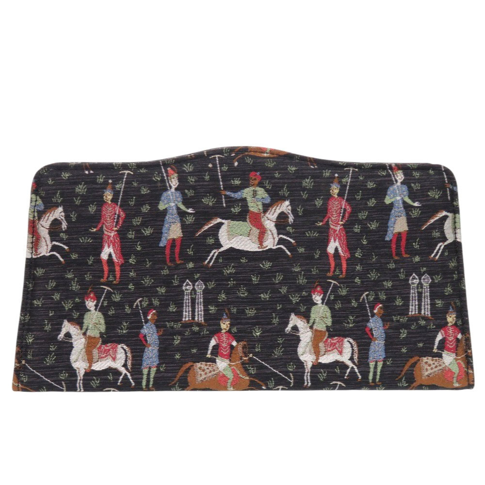 Gucci Greta Garbo collaboration equestrian canvas black clutch bag